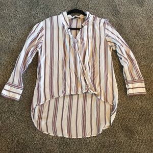 Dress shirt with wrap front. Medium